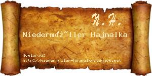 Niedermüller Hajnalka névjegykártya
