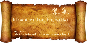 Niedermüller Hajnalka névjegykártya